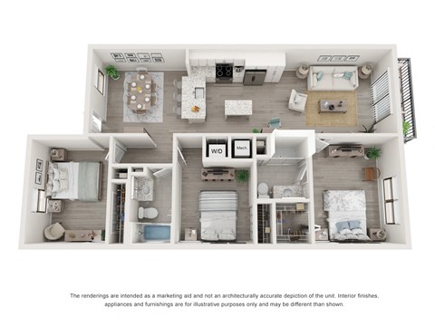 Model C - 3 BR x 2BA